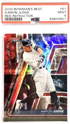 2020 BOWMAN AARON JUDGE /10 RED REFRACTOR PSA 9 MINT GRADE POP 2 BEST - Image 1 of 4