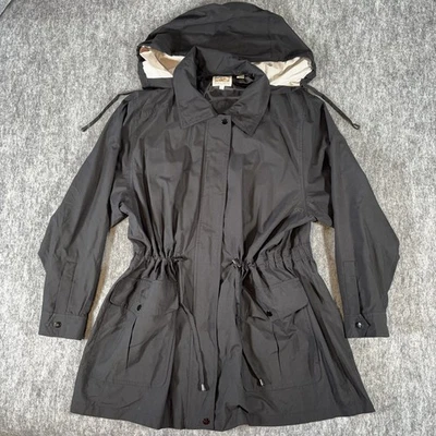 Travelsmith Men’s XL Waterproof Black Rain Jacket Parka Coat Drawstring Waist - Image 1 of 4