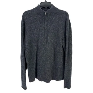 Banana Republic Wolle Kamelhaar 1/4 Reißverschluss Pullover Herren Größe Medium grau - Bild 1 von 4