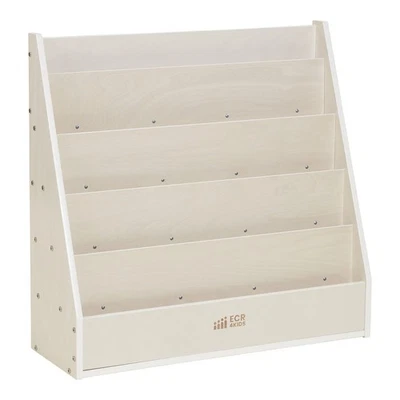 Streamline Single-Sided Book Display with Storage, Classroom Bookshelf, White... - Image 1 of 4