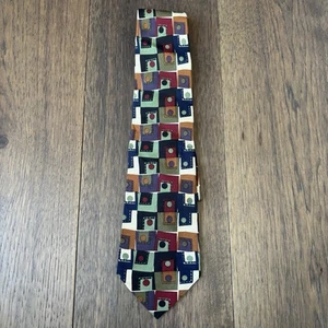 Men's Accessory Tie Necktie Mulberry Green Black Maroon Abstract Pattern Silk - Picture 1 of 7