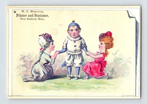 Massacusetts New Berdford Wheaton Clown 1890s Ketterlinus Trade Card 3" x 4.75" - Picture 1 of 2