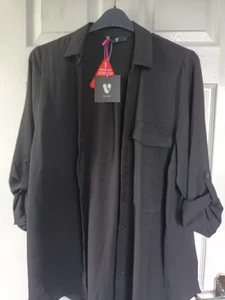 Ladies Black Relaxed Fit Smart Black Blouse Size 20 BNWT. Smart or Casual. - Picture 1 of 4