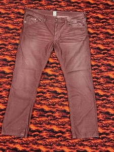Men’s True Religion Corduroy Rose 44W x 32L Relaxed Wide Loose Baggy Unique VTG - Picture 1 of 13