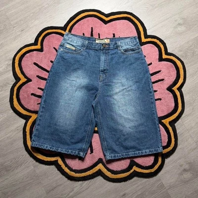 Jean corto vintage Y2K Brooklyn Express holgado holgado lavado a la piedra talla 36 Foto 1 de 4