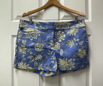 LOFT Ann Taylor Women's Size 12 Riviera Shorts Blue Floral Print 4" Inseam - Image 1 of 4