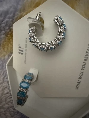 Pendientes Bomb Party OG Abraza The Skies Lab Creado Topacio Azul Hielo Sobre Rodio Foto 1 de 3