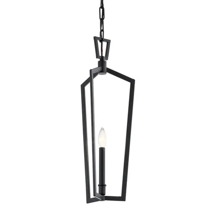 Kichler 43497 黑色 Abbotswell 单灯 10 英寸 W 锥形蜡烛迷你吊坠 — 第 1/4 张图片