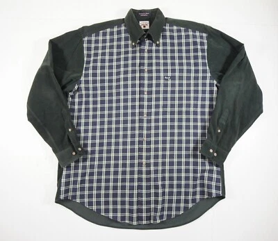 Camisa Faconnable Vintage Para Hombre Grande Verde Abotonada Pana Manga Larga Años 90 Foto 1 de 4