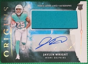 Maglia JAYLEN WRIGHT RC Panini Orgins Rookie Jumbo AUTO #RJA-JWR Dolphins - Foto 1 di 2