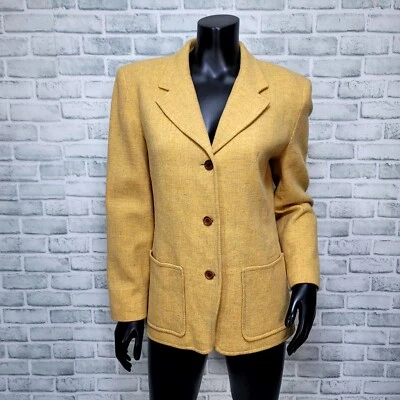 Vintage 90s Pendleton Womens S Yellow Wool Blazer Jacket 3 Button USA - Image 1 of 4