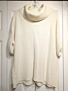 Coldwater Creek Plus Sz: 2X Off White/Cream Cowl Neck Kimono Sleeve Sweater EUC - Picture 1 of 16