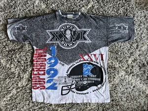 Vintage 90s Magic Johnson 1992 Super Bowl AOP T-Shirt AOP Bills Washington - Picture 1 of 7