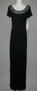 Vestido largo tejido elegante negro de noche CDC para mujer talla 8 (M) abertura lateral NUEVO - Imagen 1 de 11