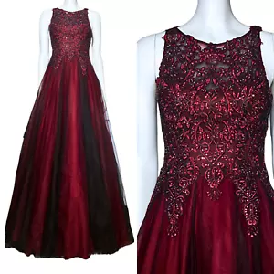 Jovani JVN Red Black Whimsigoth Rhinestone Prom Dress. Size 00. Fairycore Gothic - Picture 1 of 17
