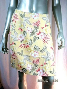 CHARTER CLUB SZ 10 100% Rayon Maize Yellow Sage Wrap Enveloped Straight Skirt - Picture 1 of 12