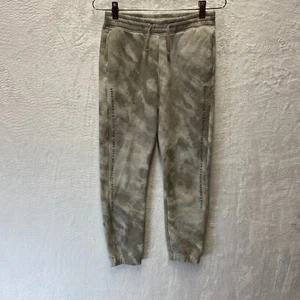 Abercrombie & Fitch Spellout Jogger Pants Youth 11/12 Gray Tie Dye Fleece Lined - Picture 1 of 13