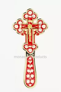 Croce smaltata incisa benedizione a mano 9" ICXC-NIKA - Buoni dettagli - Foto 1 di 7