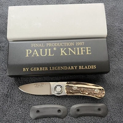 CUCHILLO GERBER PAUL SERIE II 1997 PRODUCCIÓN FINAL CARRERA Cuchillo Plegable Mango Ciervo Foto 1 de 4
