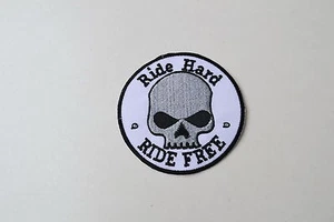 Ride Hard,Ride Free,Patch,Aufnäher,Badge,Skull,Biker,Totenkopf,HD,Chopper - Picture 1 of 1