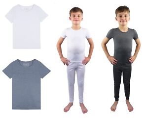 Kids Thermal Underwear Two Piece Long Sleeve Short Sleeve Base Layer 2 -13 Years