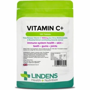 Lindens Vitamin C 1000mg 3-PACK 360 Tablets w/ Rosehip Bioflavonoids Supplement
