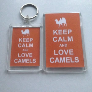 KEEP CALM AND LOVE CAMELS Keyring or Fridge Magnet = ideal gift idea - Picture 1 of 5