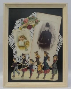Vintage Victorian Handmade Winter Theme 3D Framed Photo Embossed Keepsakes - Picture 1 of 1