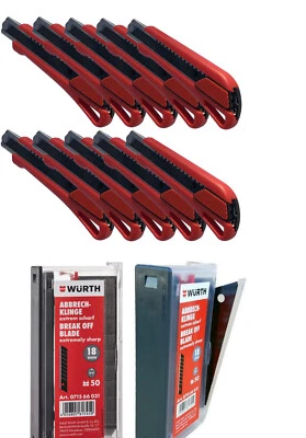 Würth Cuttermesser inkl. 3 schwarze Klingen extrem Scharf oder 50 Abbrechklingen - Bild 1 von 4
