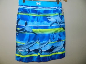 OCEAN PACIFIC Boys Swim Trunks/Shorts Sz 2XL (18) Shark Blue/Cyan Yellow ~ NWT - Picture 1 of 10