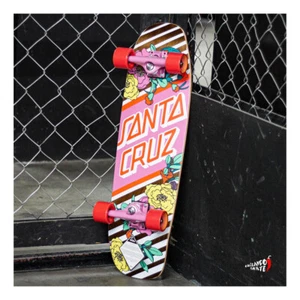 Santa Cruz PINK Flowers old school Skateboard Cruiser 8.4" x 29.4" complete - Picture 1 of 5