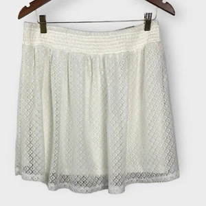 NWT Maurices Medium A-Line Short Skirt Lace Flirty Flowy Boho Short Ivory - Picture 1 of 5