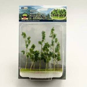 JTT Scenery 95621 Woods Edge Trees | Pastel Green | 4" to 5.5" | O-scale | 8 pk - Picture 1 of 1