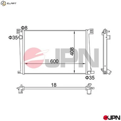 RADIATOR ENGINE COOLING 60C9010-JPN FOR MINI N12 B14 A 1.4L N16B16A 1.6L 4cyl - Image 1 of 4