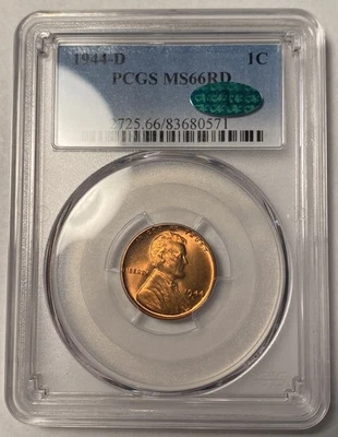 1944-D Lincoln Wheat Cent PCGS MS66RD CAC Looks Undergraded - Image 1 of 4