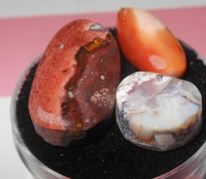 Mexican Fire Opal Jalisco Earth-Mined 3 pcs @29.00TCW Genuine Authentic Variety - Picture 1 of 12