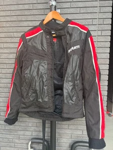 DUCATI Mesh/Leather Motorcycle Jacket Black/Red - Picture 1 of 7