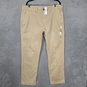 American Eagle Pants Mens 38x32 Original Straight Lived In Khaki Stretch NWT - Picture 1 of 11