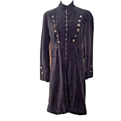 Raro NEWPORT NEWS 8 Casaco Preto Veludo Militar Gótico Regency Steampunk - Imagem 1 de 4
