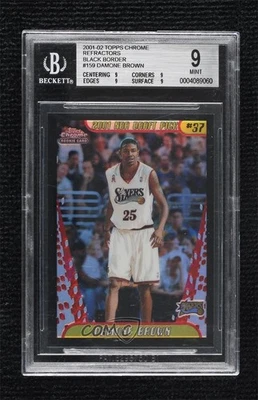 2001 Topps Chrome Black Border Refractor /50 Damone Brown BGS 9 MINT Rookie RC - Image 1 of 2
