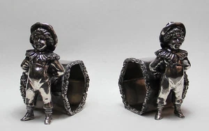 Lovely antique pair of silver plated silverplate figural kids napkin rings - Picture 1 of 3