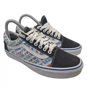 Vans Old Skool Womens 8 I Love Vans I Heart My Vans Skateboarding Shoes - Picture 1 of 12