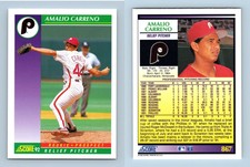 Amalio Carreno - Phillies - #867 Score 1992 Baseball RC Trading Card