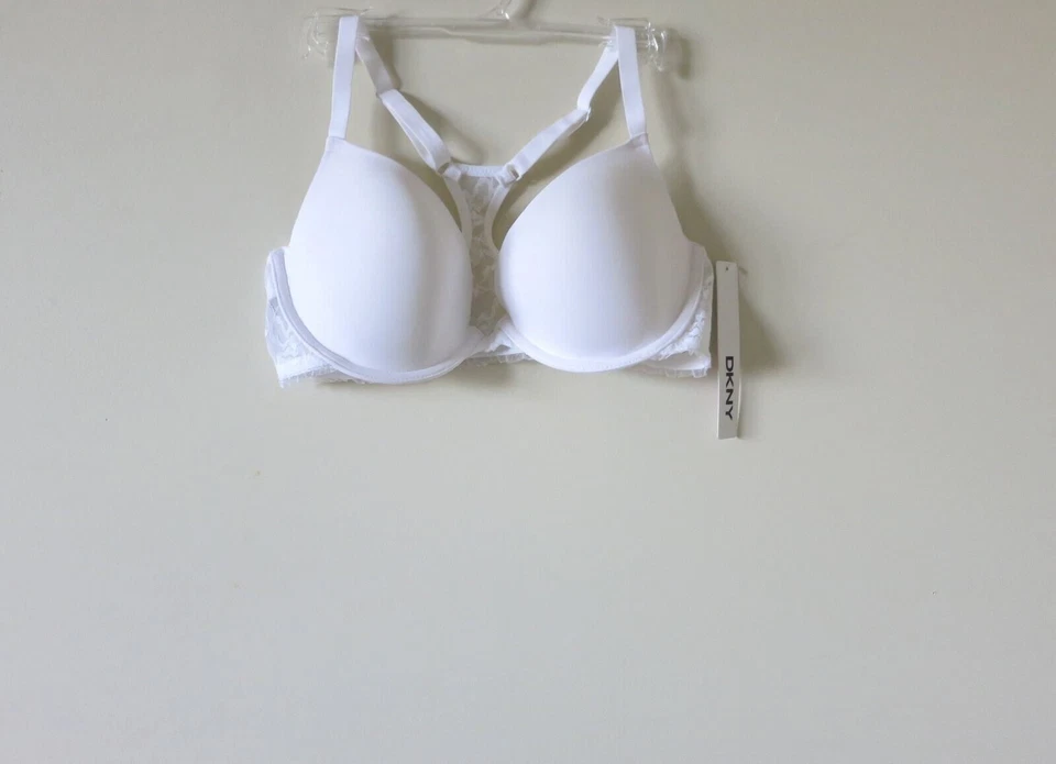 DKNY Signature Lace T-Back Bra 458209 36D MSRP $42.00 MWT white - Image 1 of 1