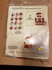 Vintage Needlecraft Ala Mode Christmas Cardholder Needlepoint Kit 1980s Sealed  - Picture 1 of 2