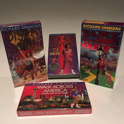 Richard Simmons Exercise Workout VHS Lot Disco Sweat Tone Dance Walk Cassette - Image 1 of 4
