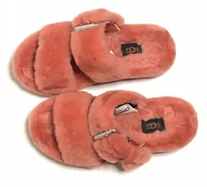 Sandalias planas UGG Fuzz Yeah para mujer talla 6 naranja con hebilla punta abierta - Imagen 1 de 10
