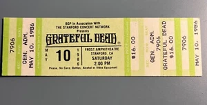 GRATEFUL DEAD UNUSED TICKET FROST AMPHITHEATER MAY 10 1986 GREEN - Picture 1 of 2