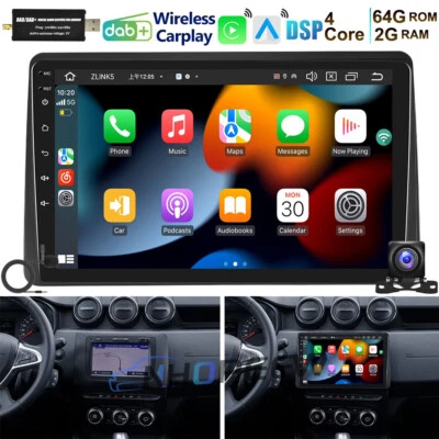 NHOPEEW 64GB Android 15 Apple Carplay Autoradio GPS NAVI DAB+ Für Dacia Duster 2019-2021