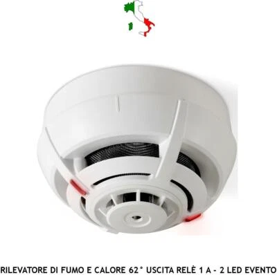 SECURVERA RILEVATORE FUMO E CALORE MULTICRITERIO RELÈ DI USCITA 1 A ALIMENTAZION 12/24 VCC